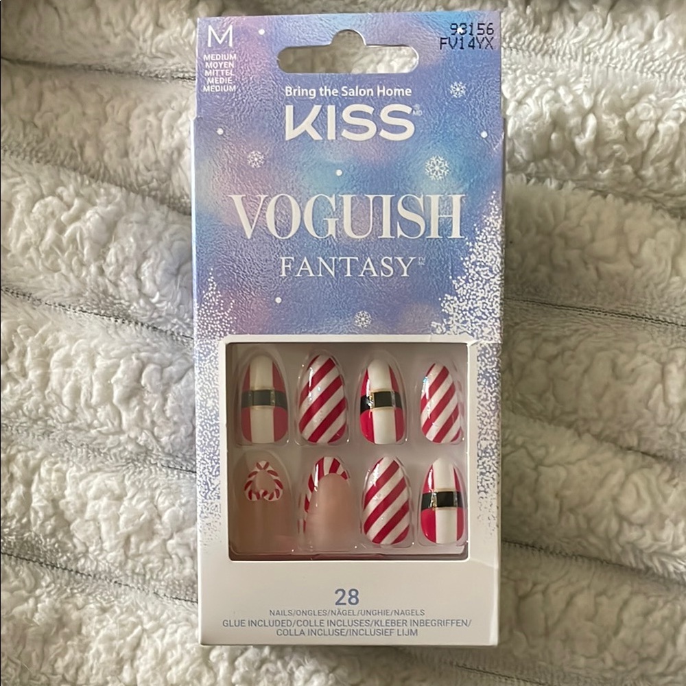 KISS Vogueish Fantasy Nail Set Christmas, holiday, Santa #93156, Medium, 🎅🏻🎄